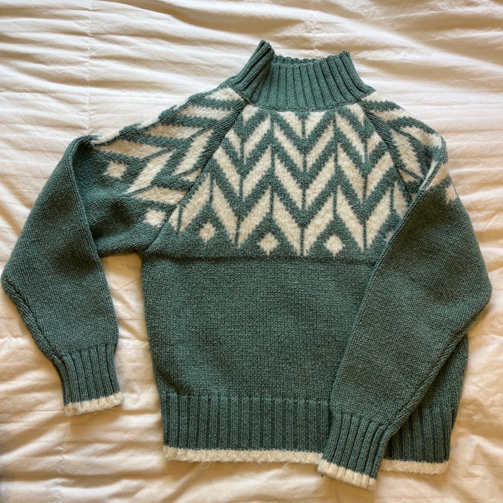 a new day Teal and Cream Chevron Sweater